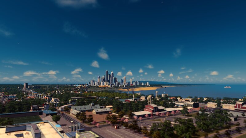 City Skyline View — Blue, Serene