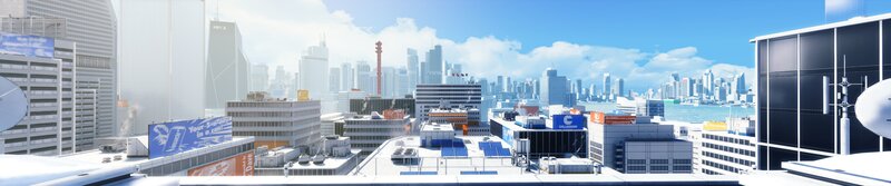 city skyline with billboards
