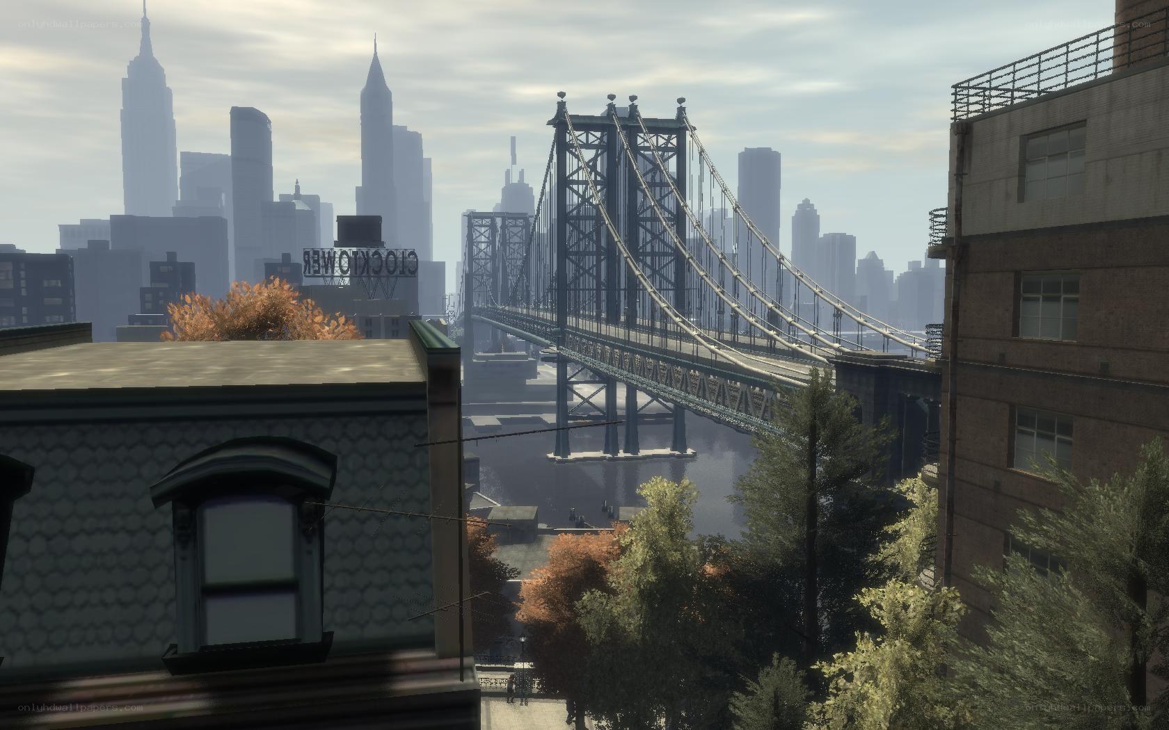 city skyline with bridge view