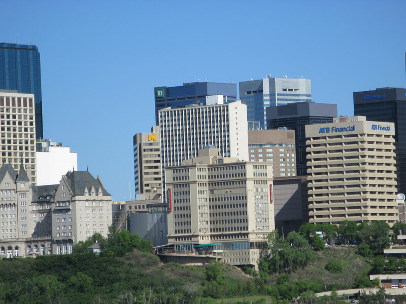 City Skyline with Buildings — Blue, Clear, Afternoon