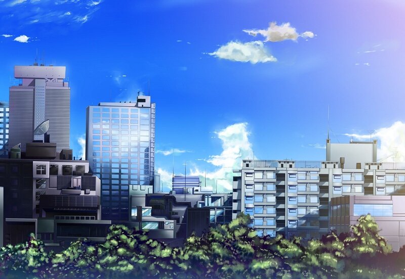 City Skyline with Buildings — Blue, Serene