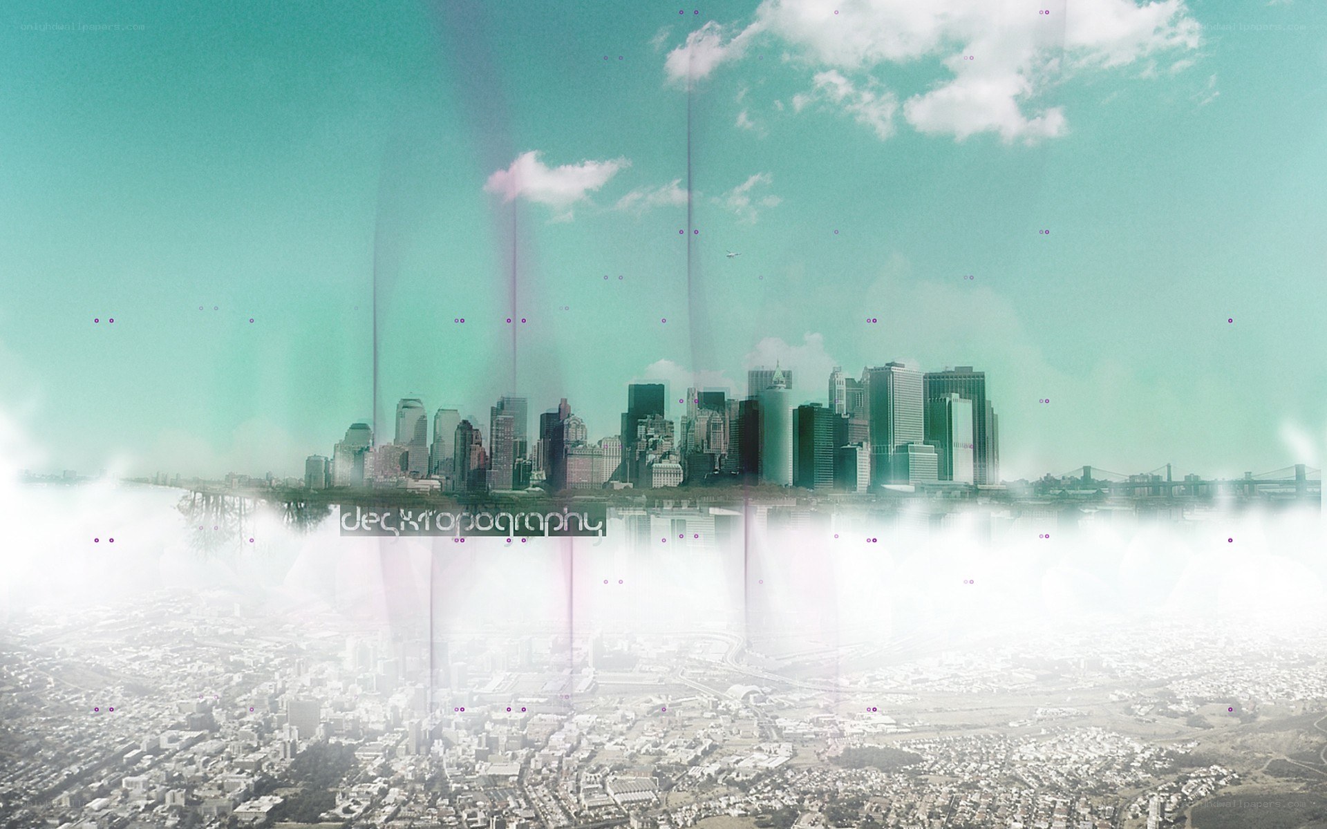 city skyline with digital effects