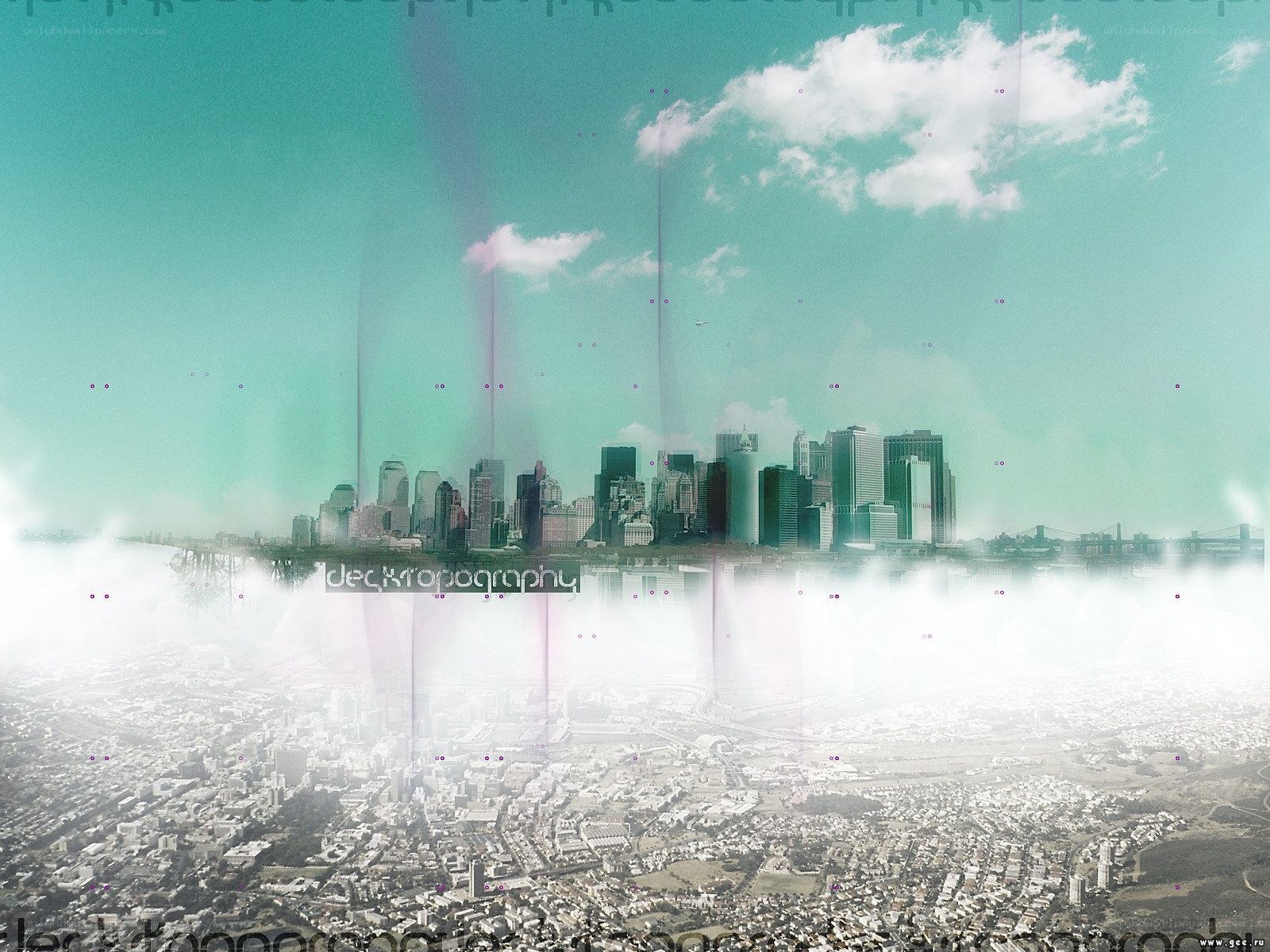 city skyline with digital effects