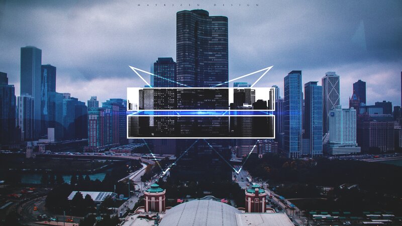 City Skyline with Digital Overlay