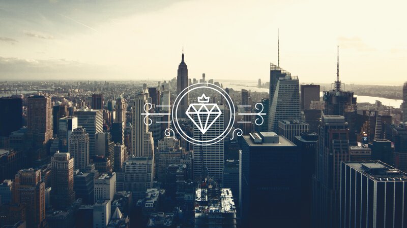 City Skyline with Logo — Gray
