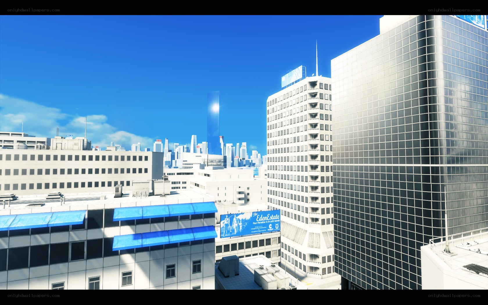 city skyline with modern buildings