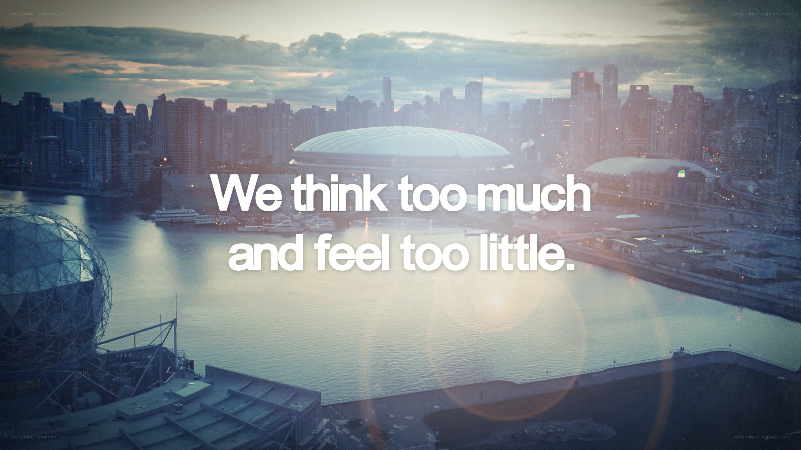 city skyline with quote