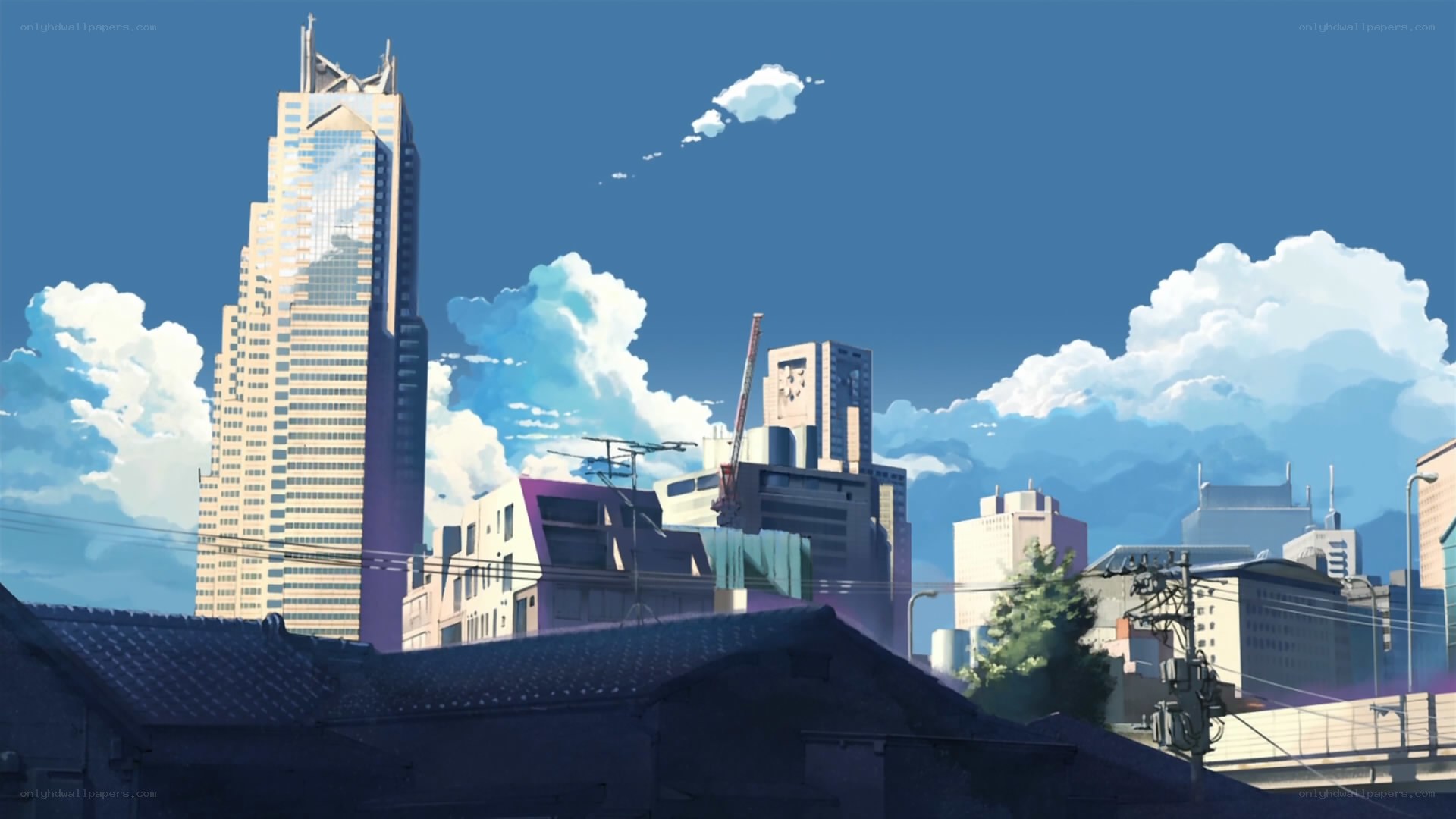 City skyline with skyscraper