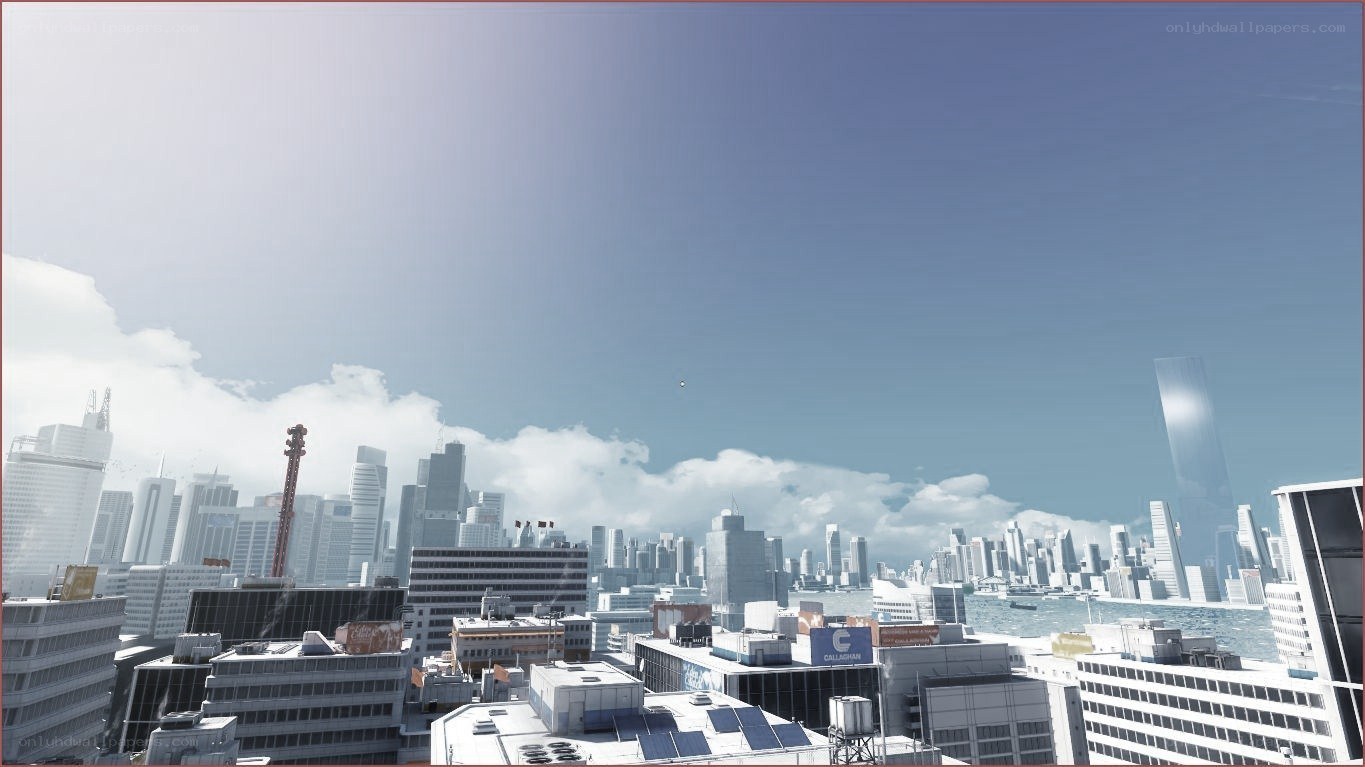 city skyline with skyscrapers