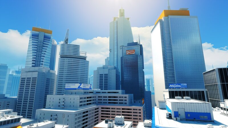 city skyline with skyscrapers