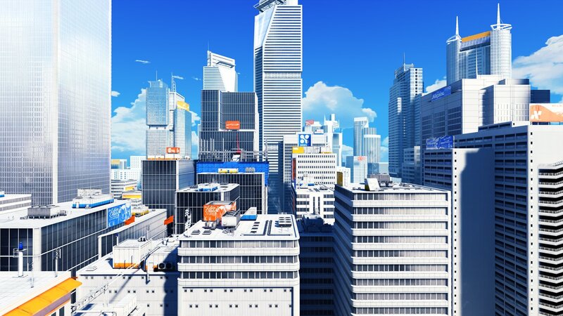 City Skyline with Skyscrapers — Blue, Bright