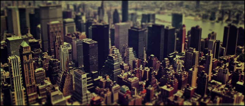 City Skyline with Skyscrapers — Brown