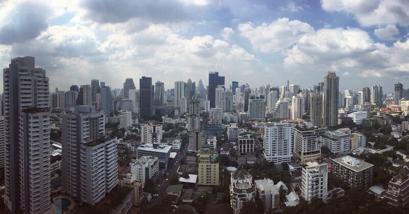 City Skyline with Skyscrapers — Gray, Overcast