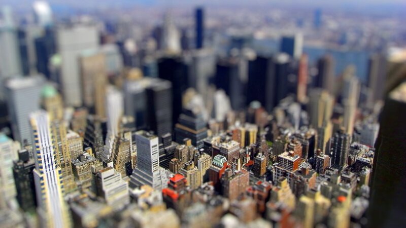 City Skyline with Skyscrapers — Gray
