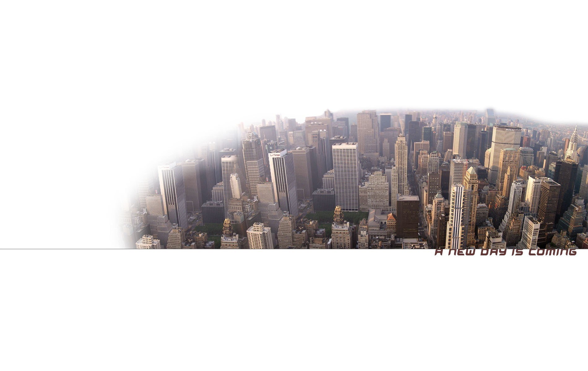city skyline with text