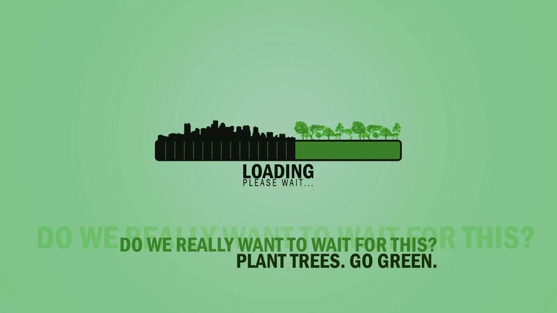 City Skyline with Trees