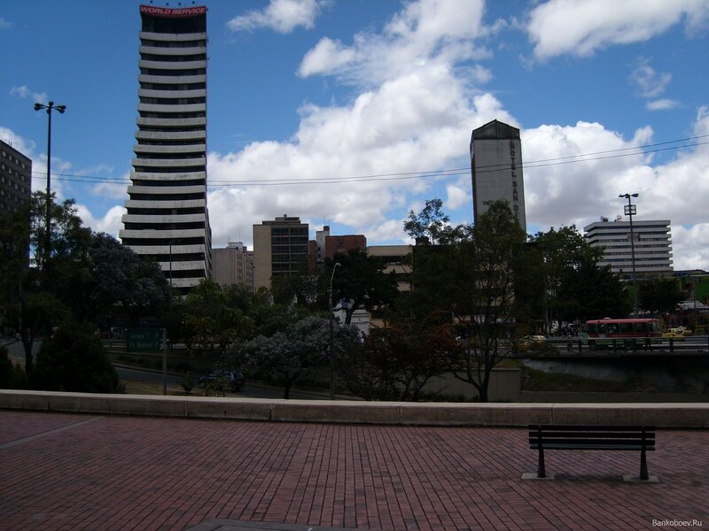 City skyline with World Service building