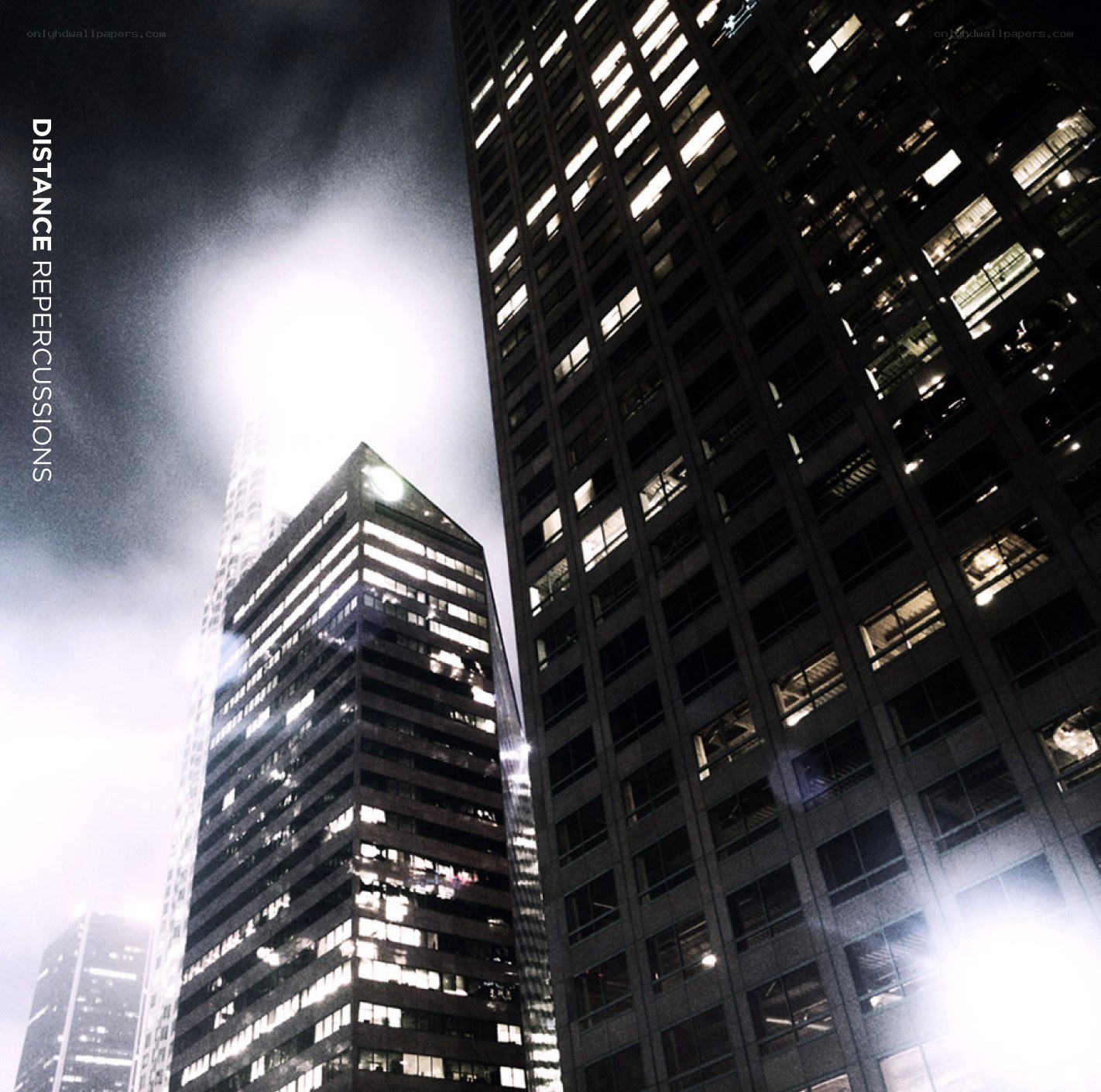 City skyscrapers at night
