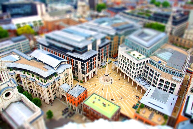 City Square with Monument — Beige