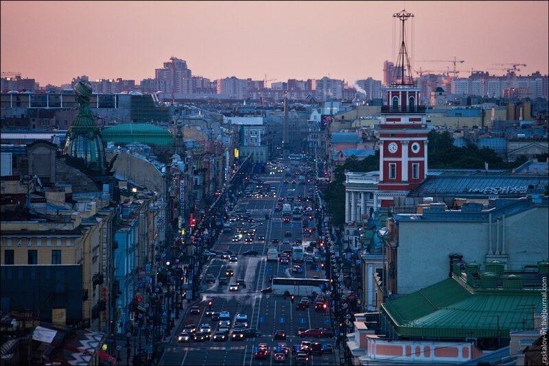City street at dusk