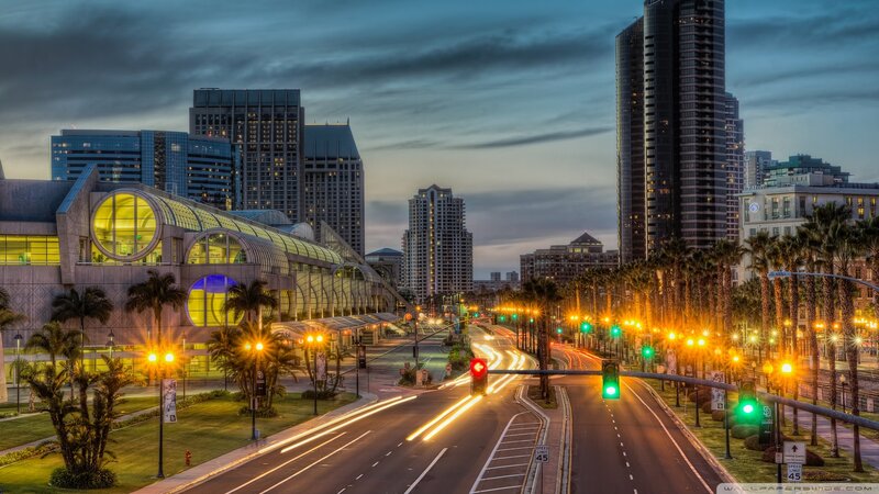 City Street at Dusk — Blue, Dramatic, Sunset