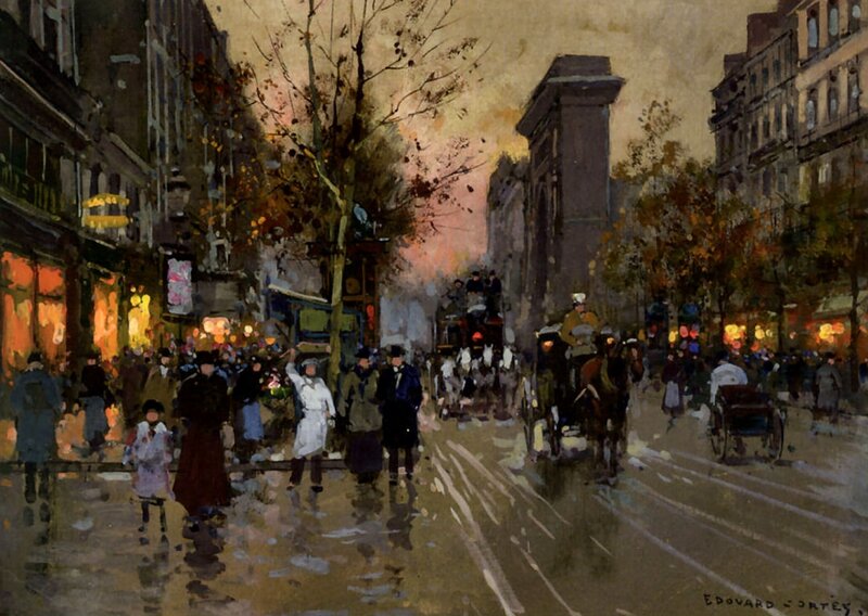 City Street at Dusk — Brown