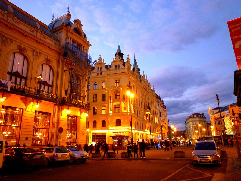 City Street at Dusk — Yellow