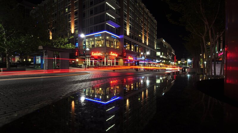 City Street at Night — Black, Dramatic