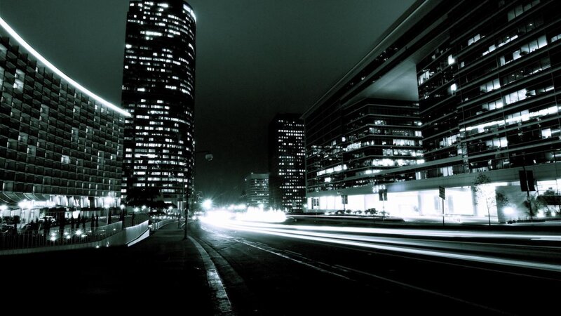 City Street at Night — Black