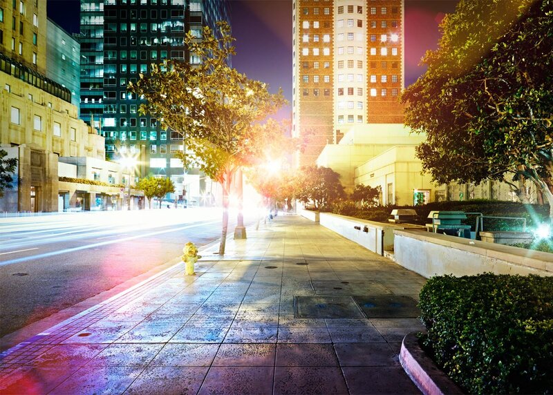 City Street at Night — Purple