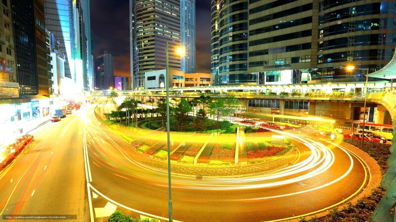 City Street at Night — Yellow, Dramatic