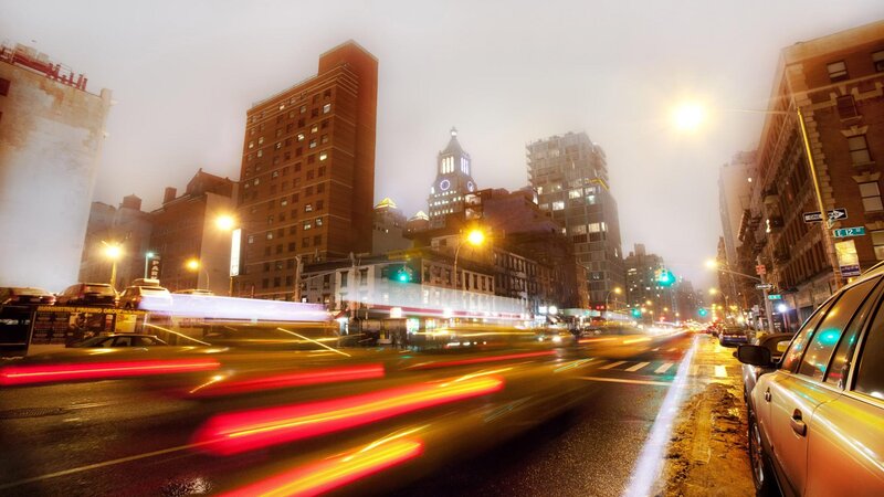 City Street at Night — Yellow