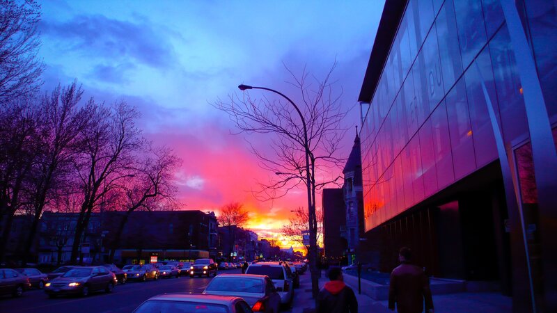 City Street at Sunset — Purple