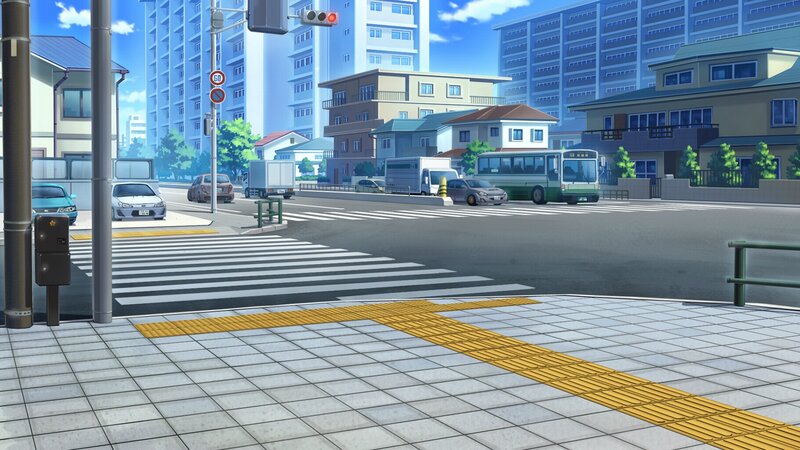 City Street Intersection — Blue