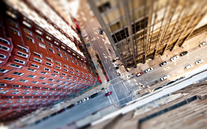 City Street Intersection — Brown, Dramatic, Afternoon