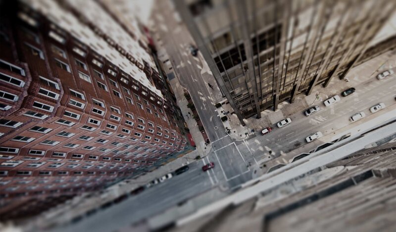 City Street Intersection — Gray, Dramatic