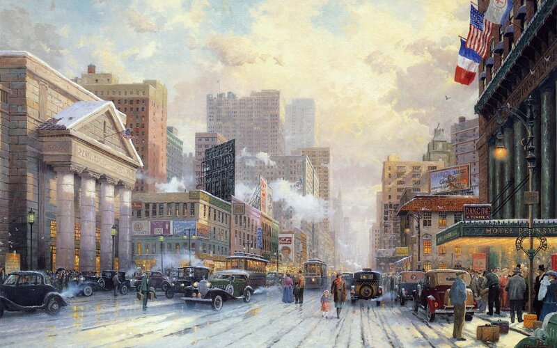 City Street Scene — Yellow