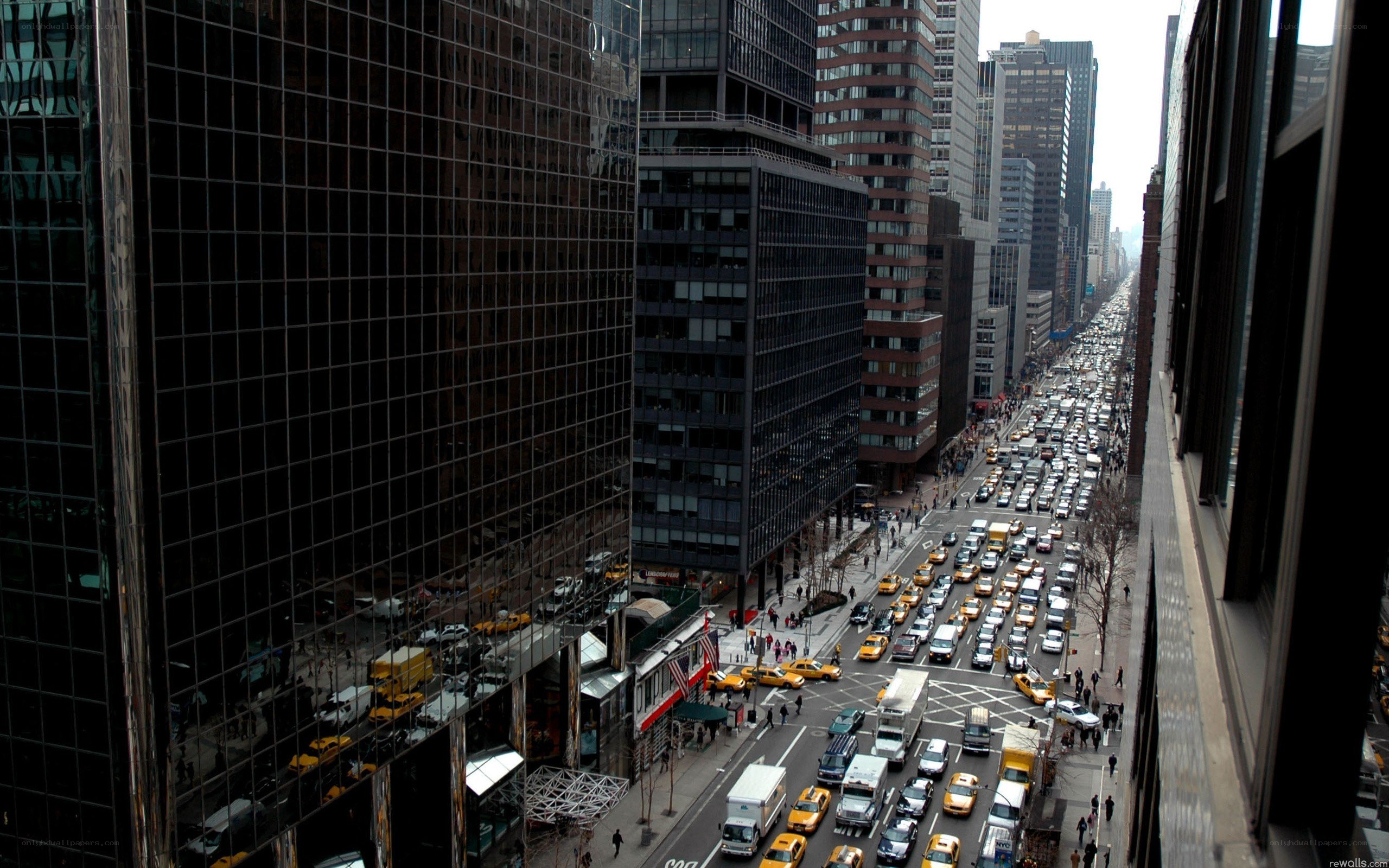 City street traffic view