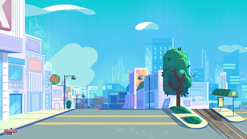 City Street with Buildings — Blue, Serene, Afternoon