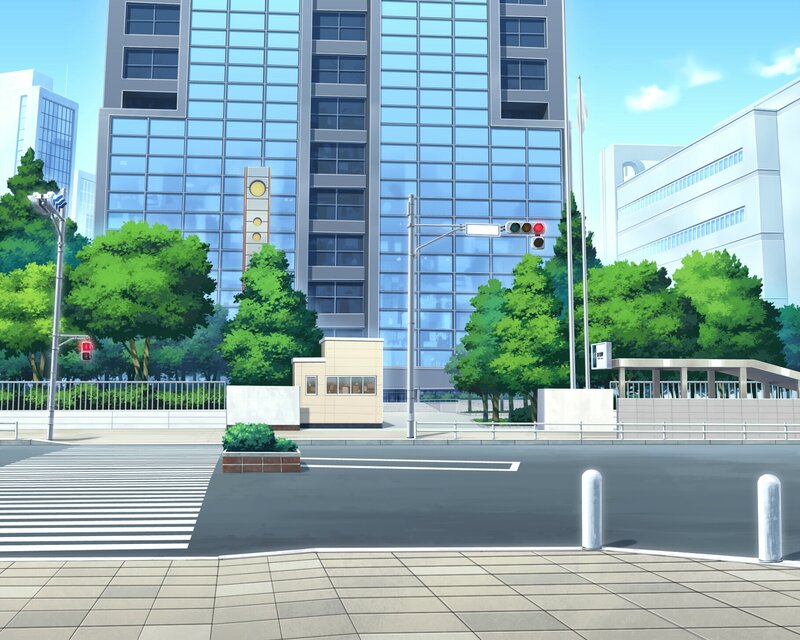 City Street with Buildings — Blue