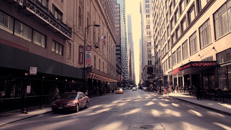 City Street with Buildings — Brown, Dramatic