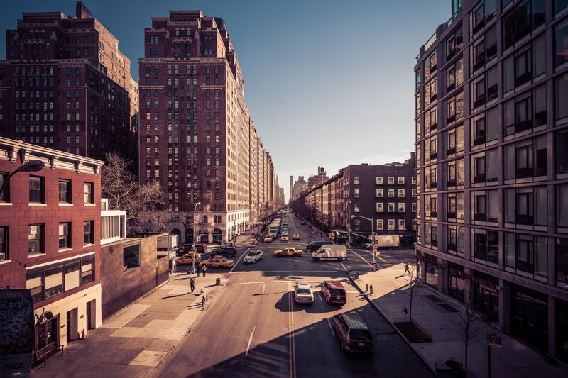 City Street with Cars — Brown, Dramatic