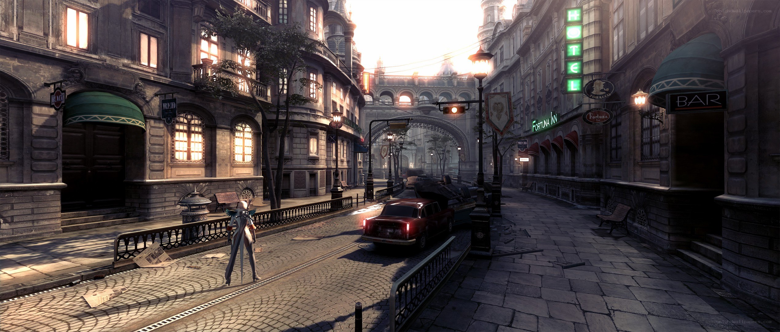 city street with character