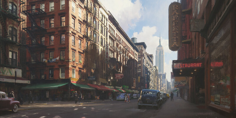 City Street with Empire State Building