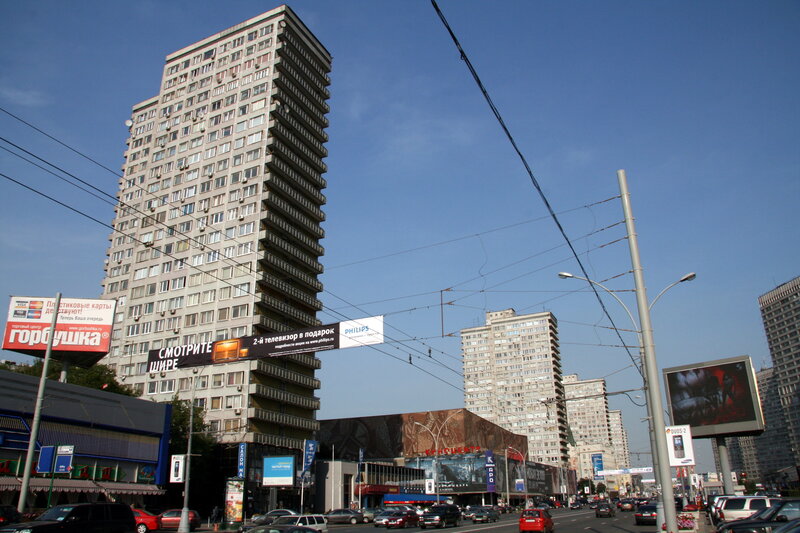 city street with high-rise buildings