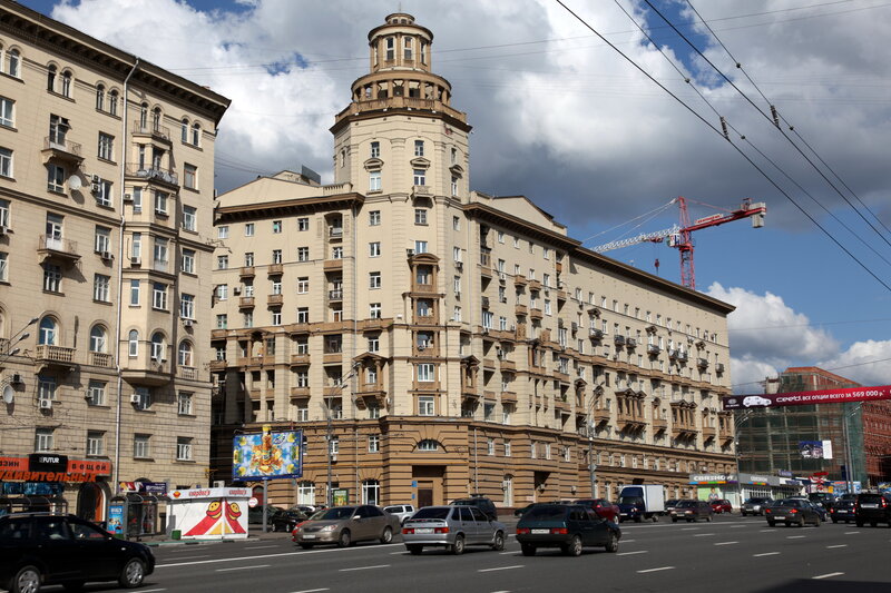 City street with historic building