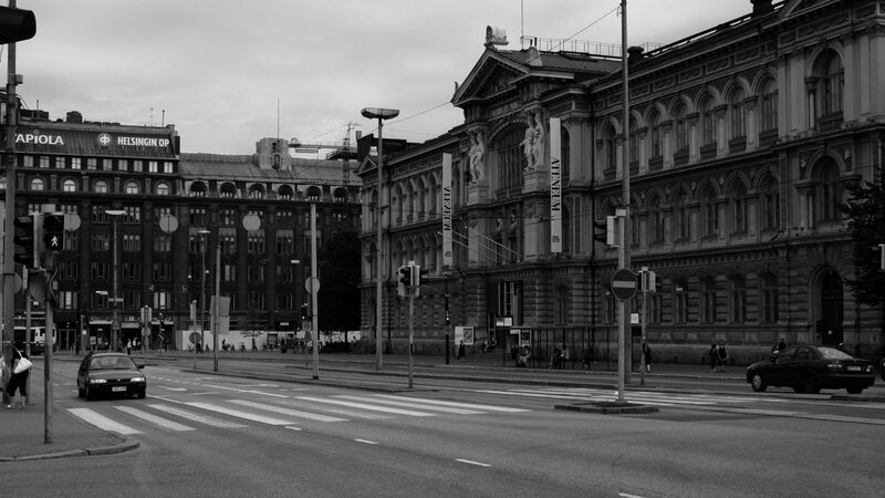 City street with historic buildings
