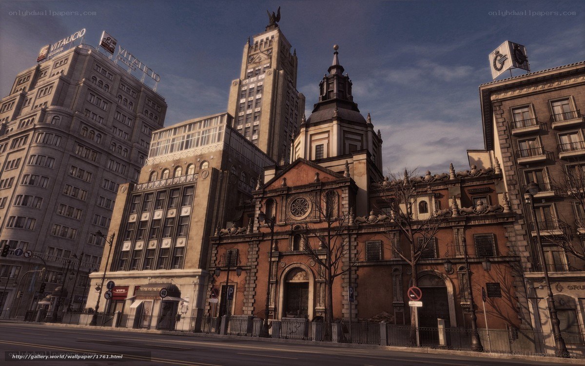 City street with historic buildings