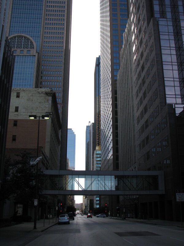 City Street with Skyscrapers — Gray, Urban, Morning