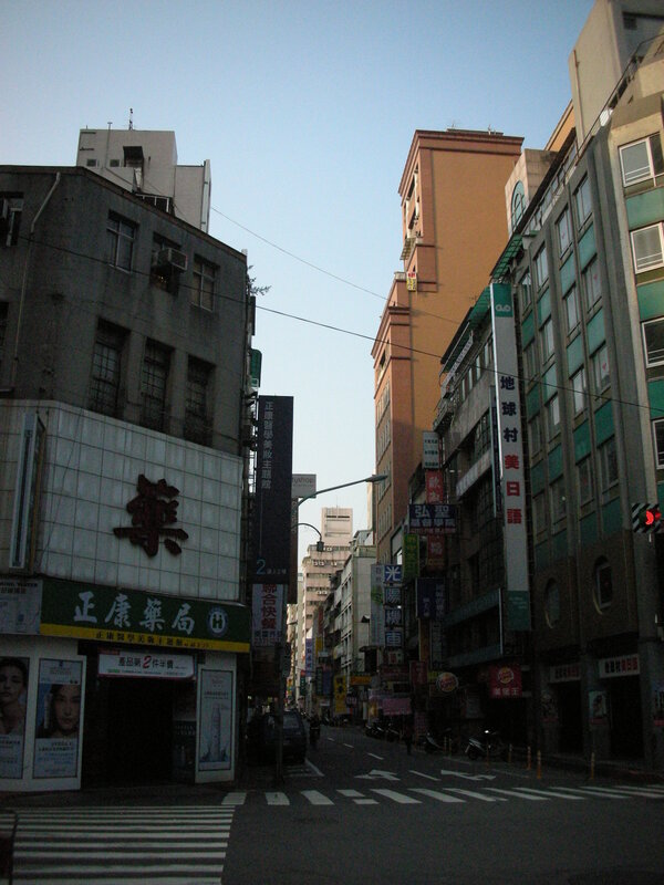 City street with storefronts